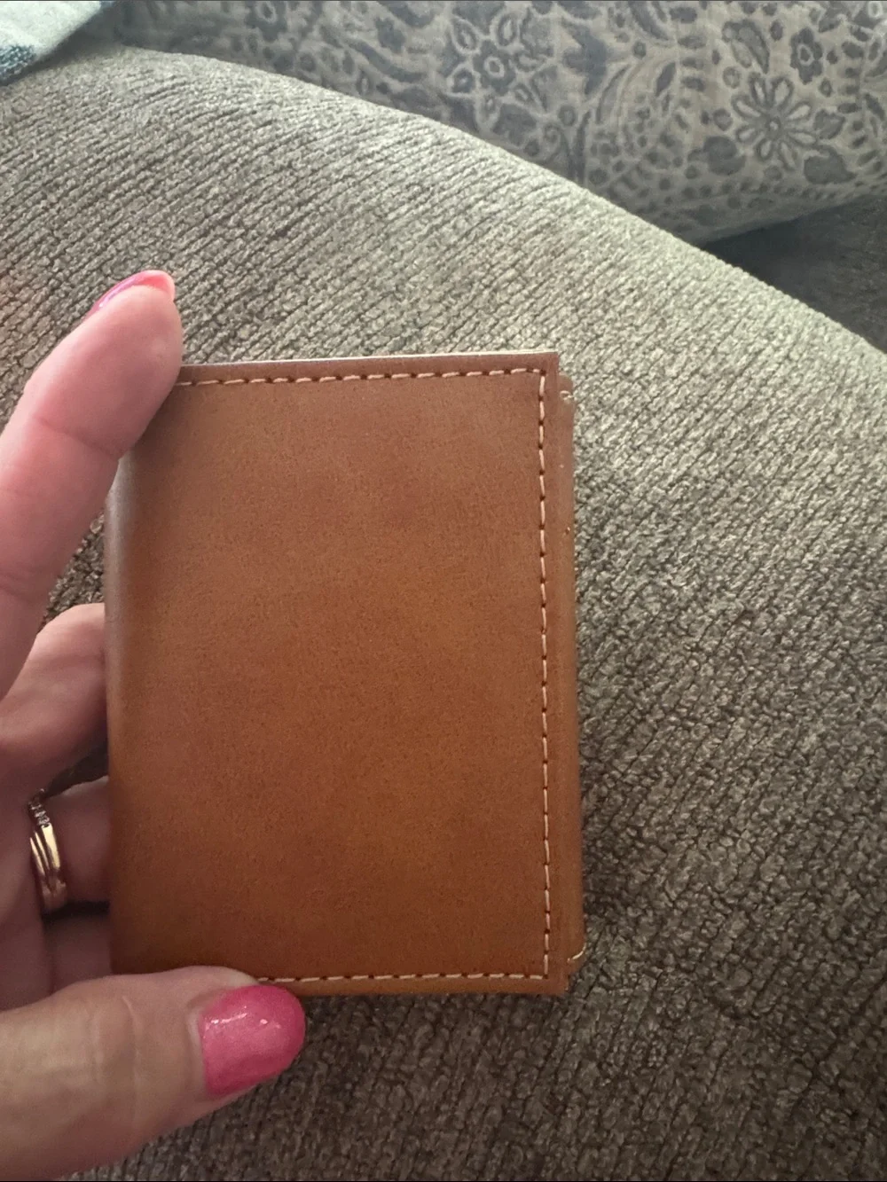Brown Leather KC Logo Bifold Card & Key Holder